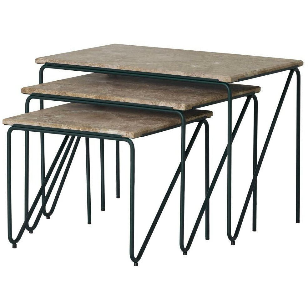 Espere para estar sentado Triyptych Table Steel and Marble, Brown