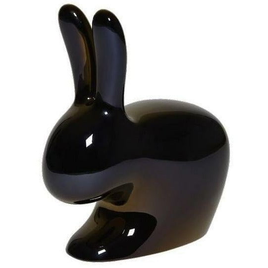 Qeeboo Baby Bunny Stuhl Metall Finish, schwarze Perle
