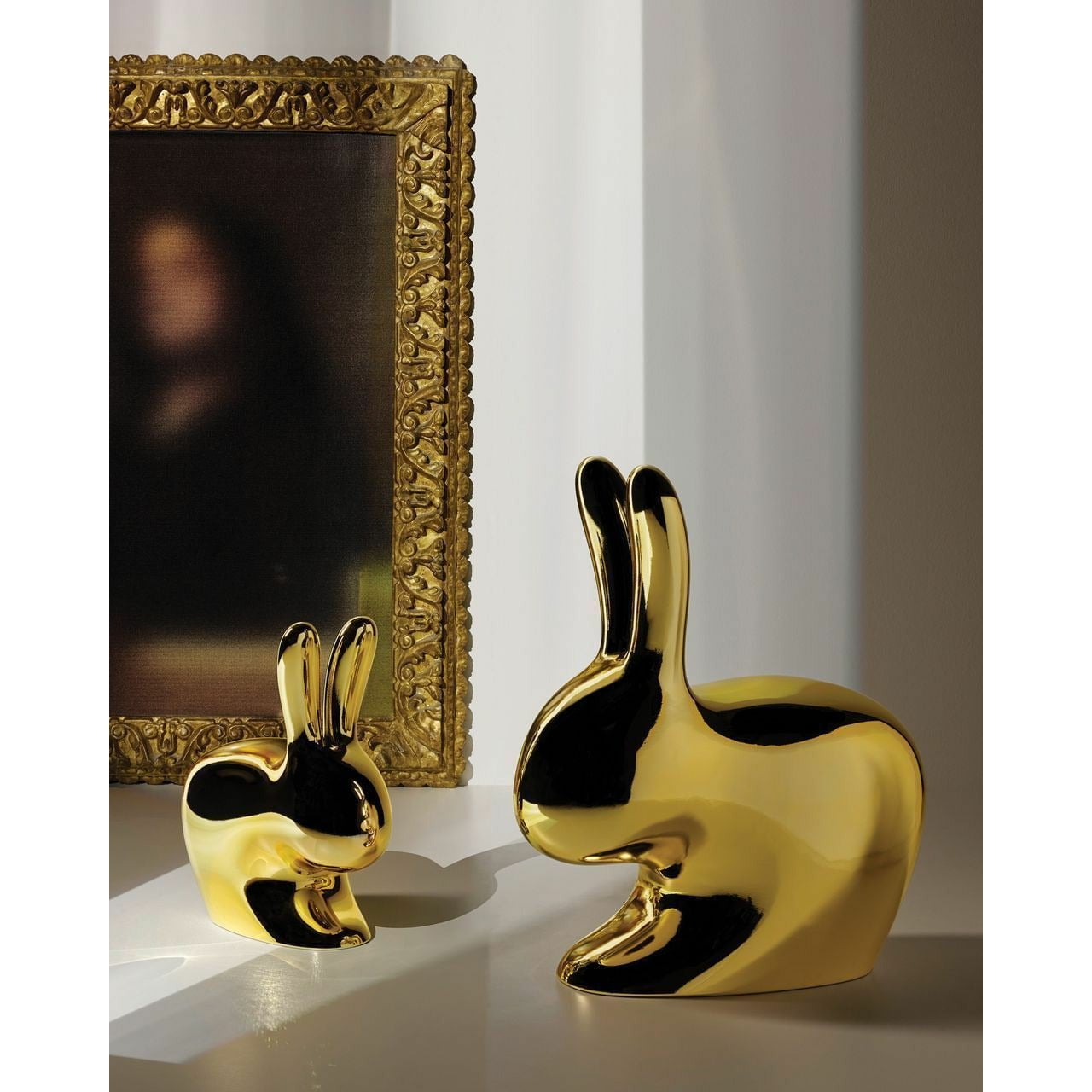 Qeeboo Baby Bunny Chair Metal Finish, Gold