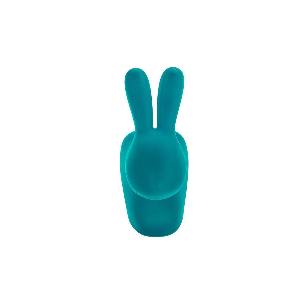 Qeeboo Baby Bunny Chair Velvet Finish, turquoise