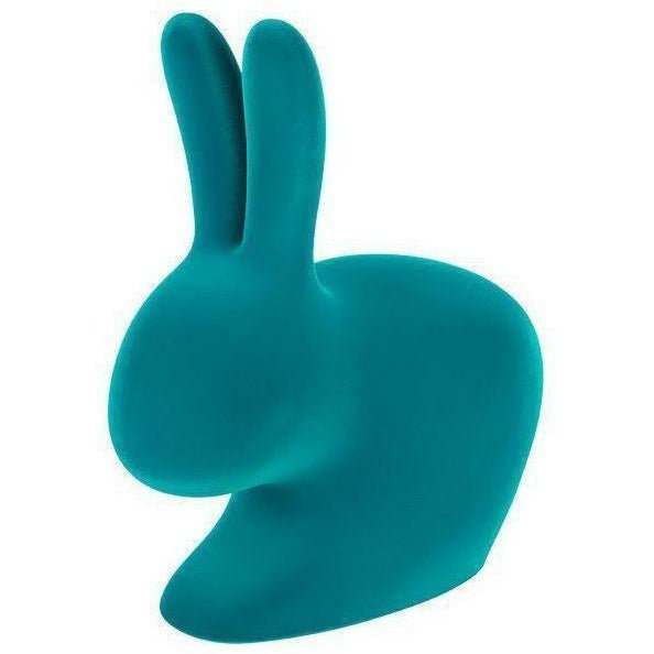 Qeeboo Baby Bunny Chair Velvet Finish, turquoise