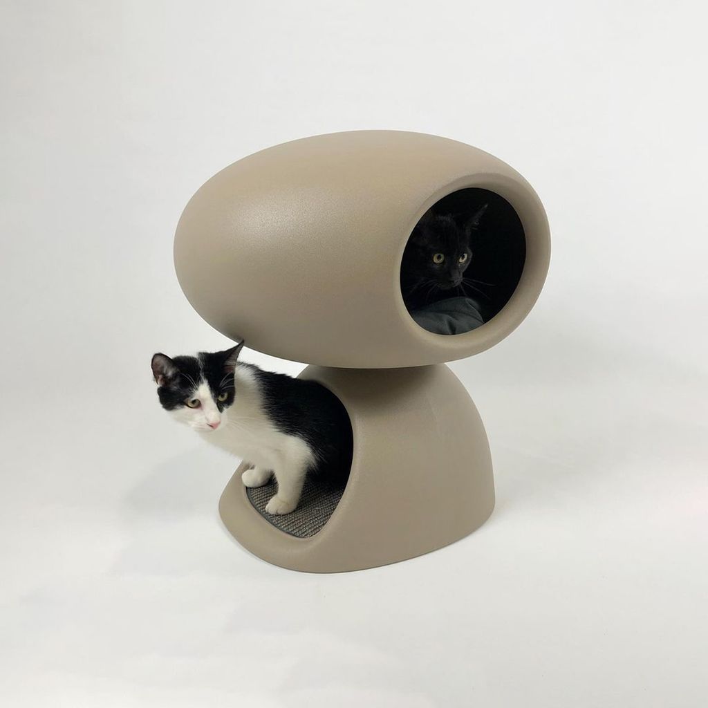 Qeeboo Cat Cave By Stefano Giovannoni, Dove Grey