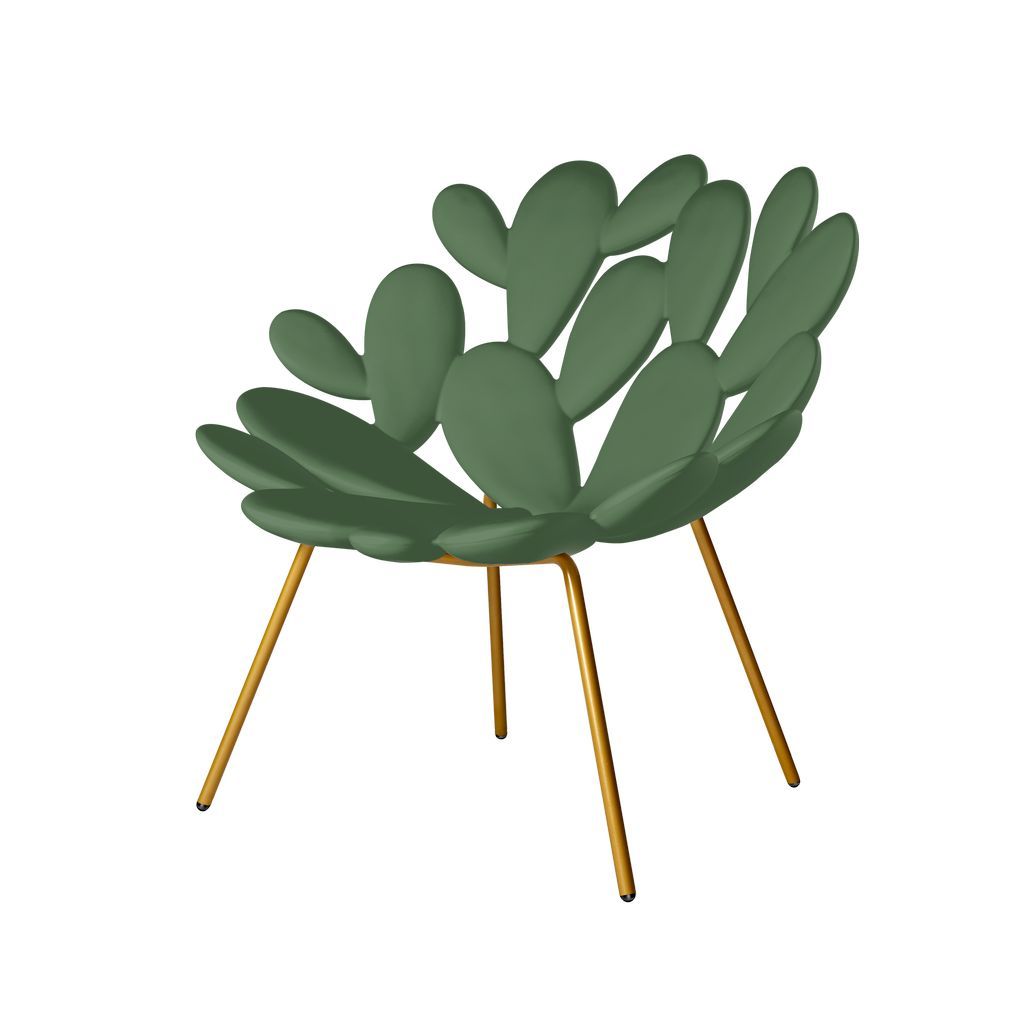 Qeeboo Filicudi Armchair By Marcantonio, Balm Green/Brass