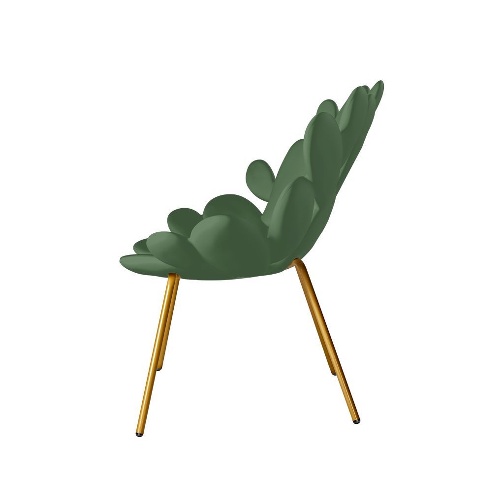 Sillón de qeeboo filicudi por Marcantonio, bálsamo verde/latón