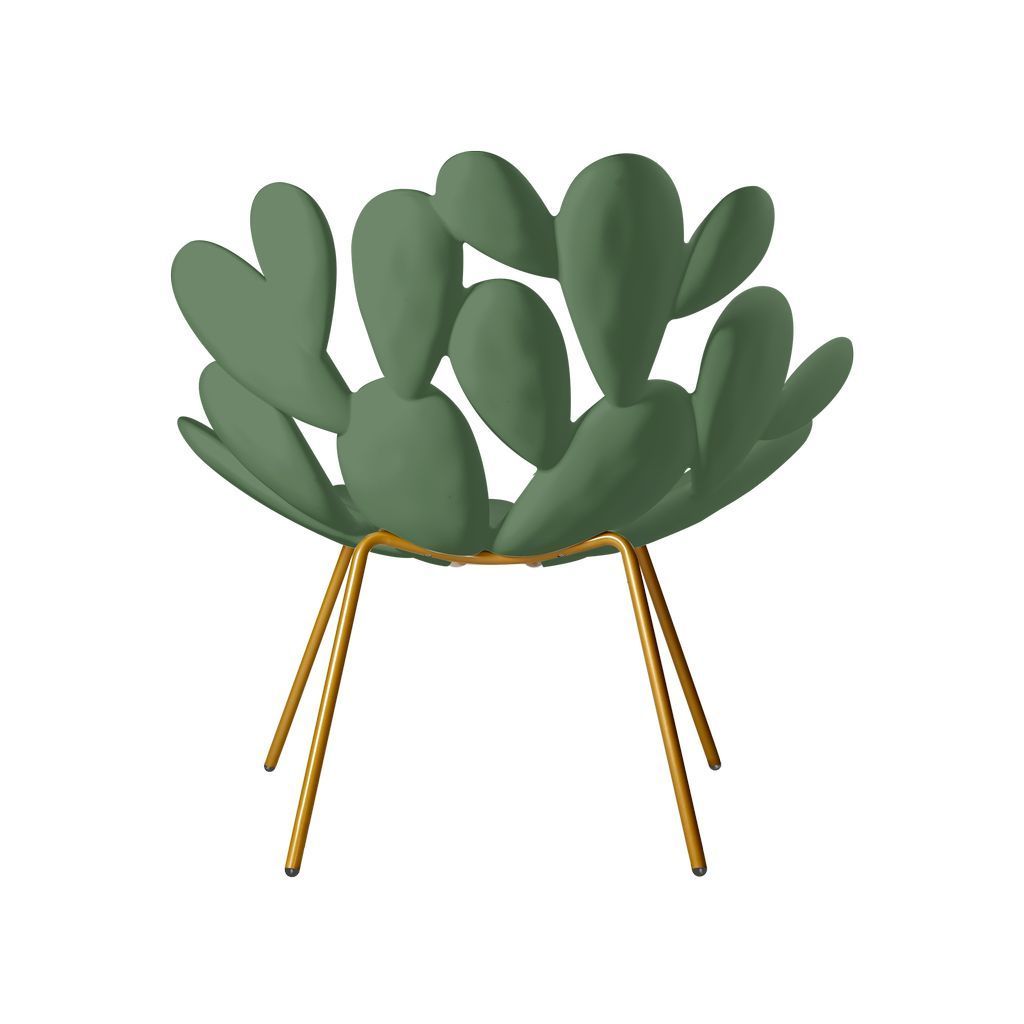 Qeeboo Filicudi Armchair By Marcantonio, Balm Green/Brass