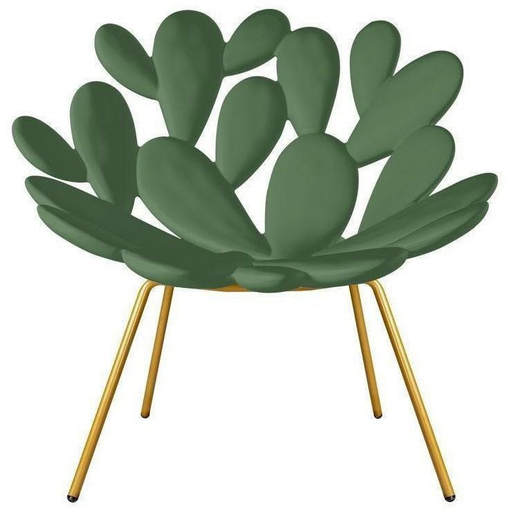 Sillón de qeeboo filicudi por Marcantonio, bálsamo verde/latón