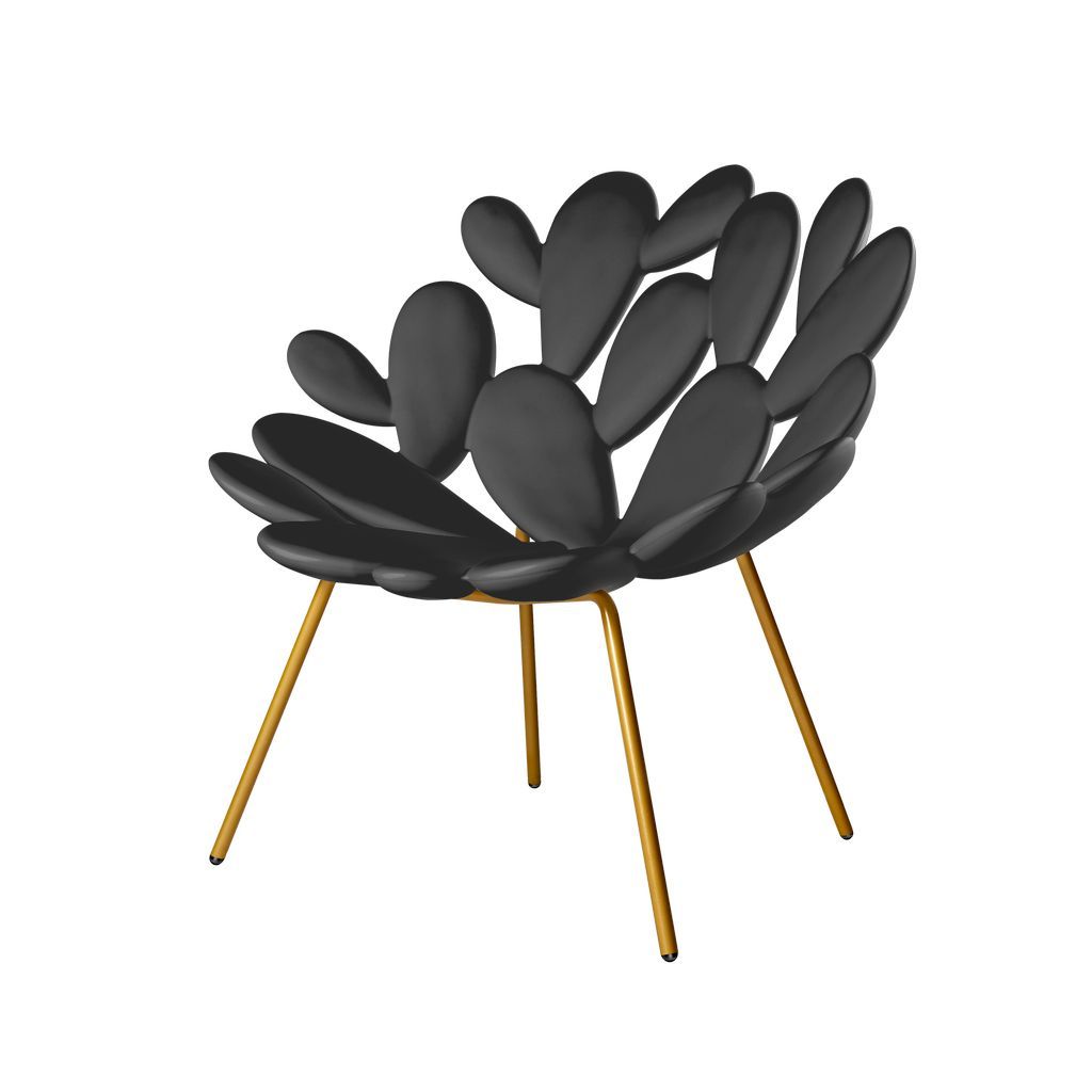 Qeeboo Filicudi Armchair By Marcantonio, Black/Brass