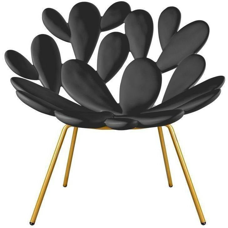 Sillón de Qeeboo Filicudi por Marcantonio, negro/latón