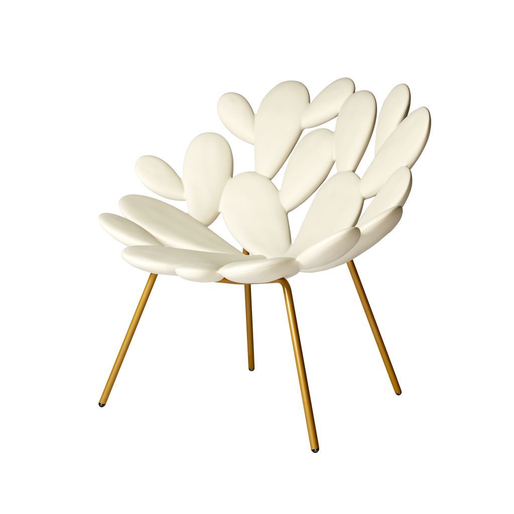 Qeeboo Filicudi Armchair By Marcantonio, White/Brass