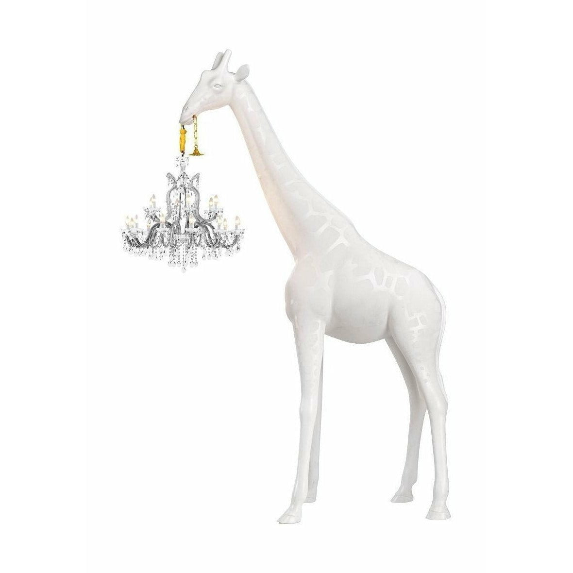 QEEOOO Girafe in Love intérieur lampadaire h 4m, blanc