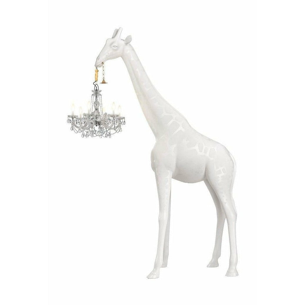 Qeeboo Giraffe In Love Outdoor Floor Lamp H 2.65m, White