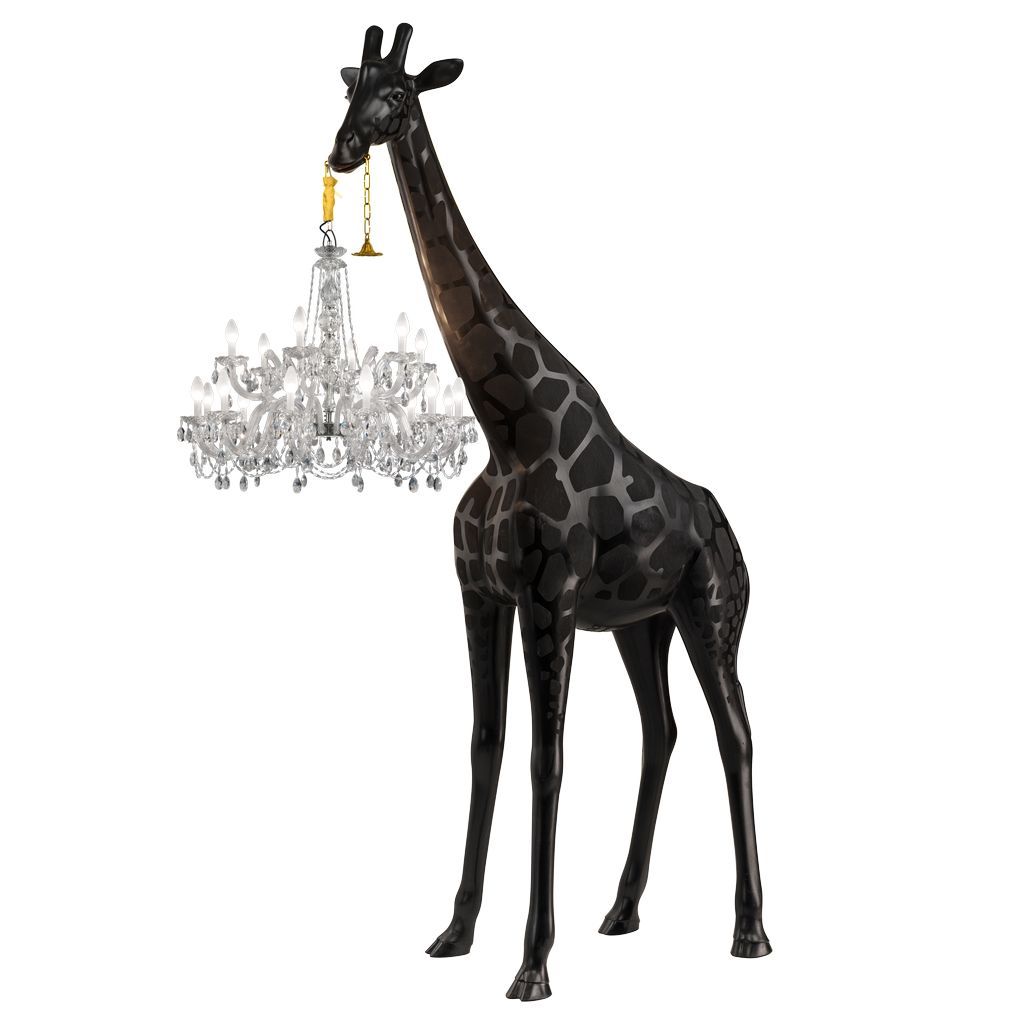 QEEBOO GIRAFFE IN LIEBE OUTDOOR SHOHR LAMP H 4M, Schwarz