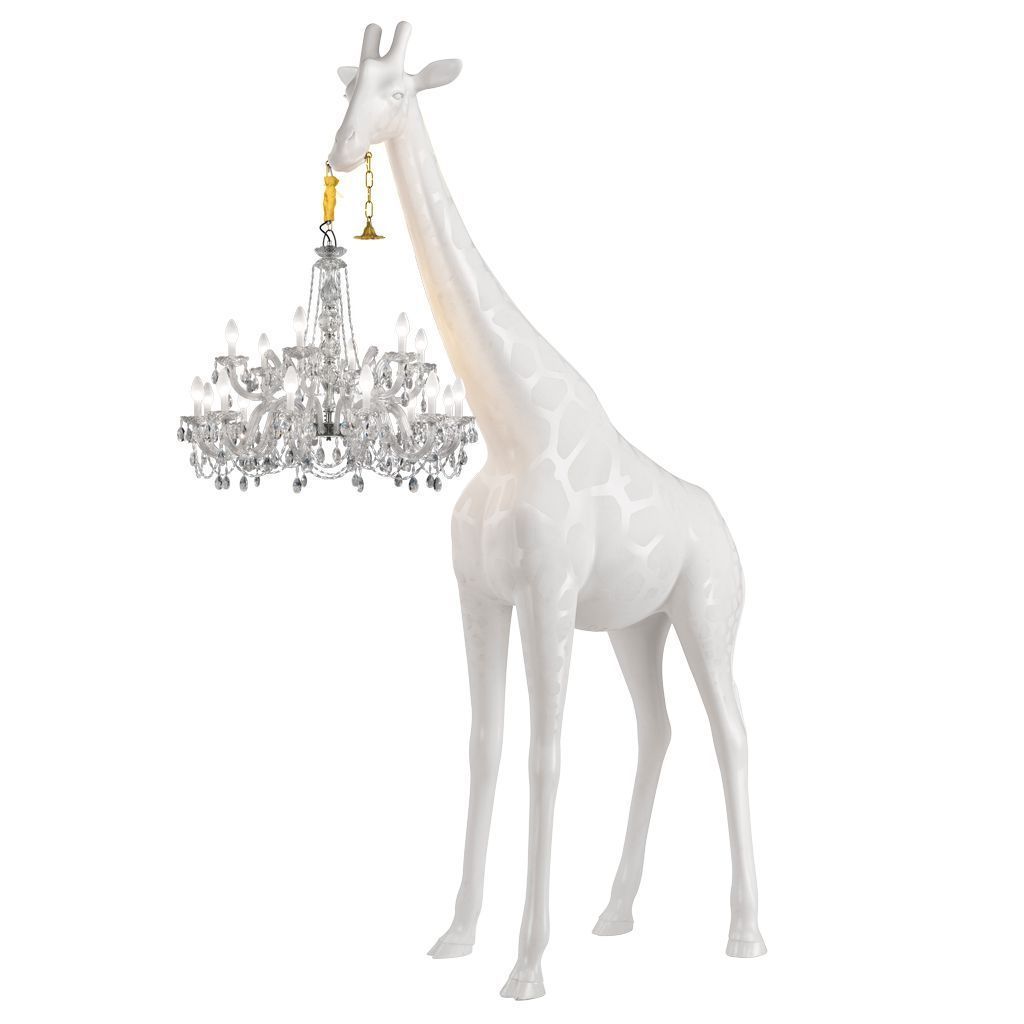 Qeeboo Giraffe In Love Outdoor Floor Lamp H 4m, White