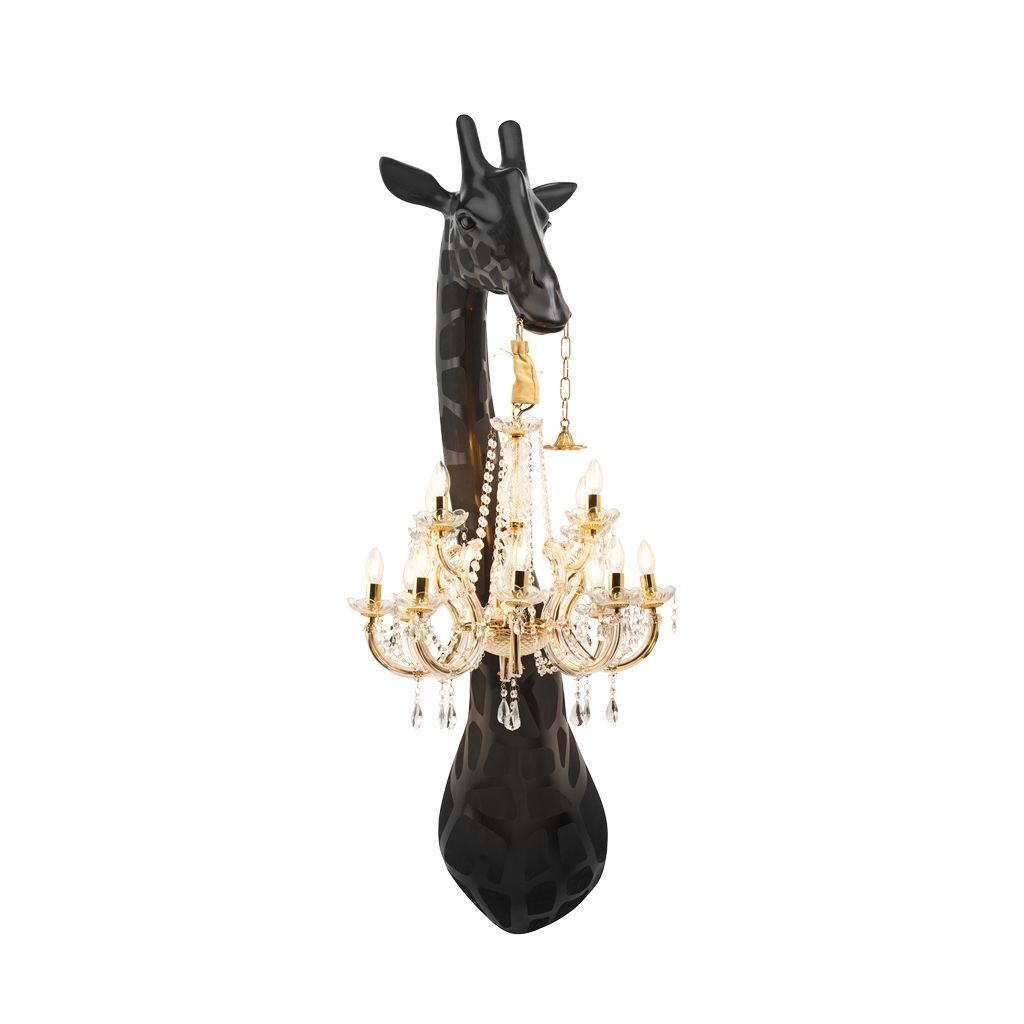 QEEOOO Girafe in Love Wall Lampe H 1,73m, noir