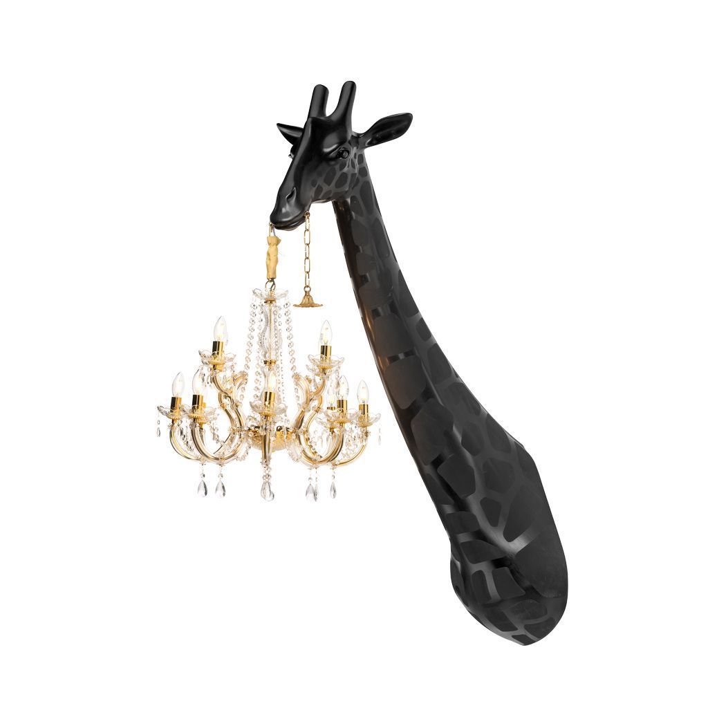 Qeeboo Giraffe In Love Wall Lamp H 1.73m, Black