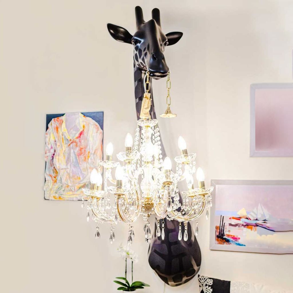 Qeeboo Giraffe In Love Wall Lamp H 1.73m, Black