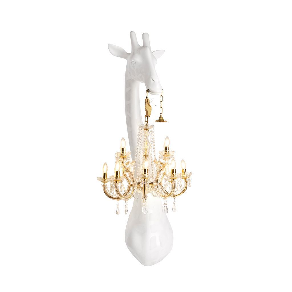 Qeeboo Giraffe in der Liebe Wandlampe H 1.73 m, weiß