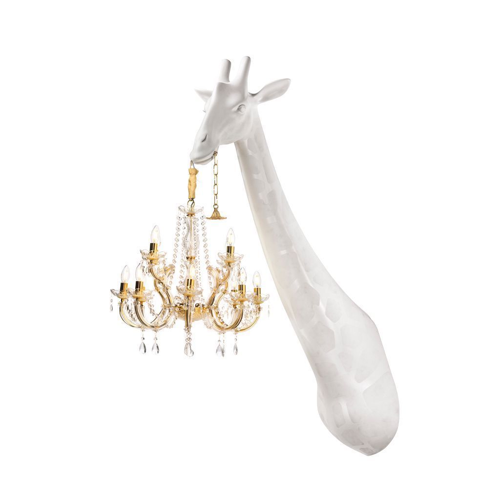 Qeeboo Giraffe in der Liebe Wandlampe H 1.73 m, weiß