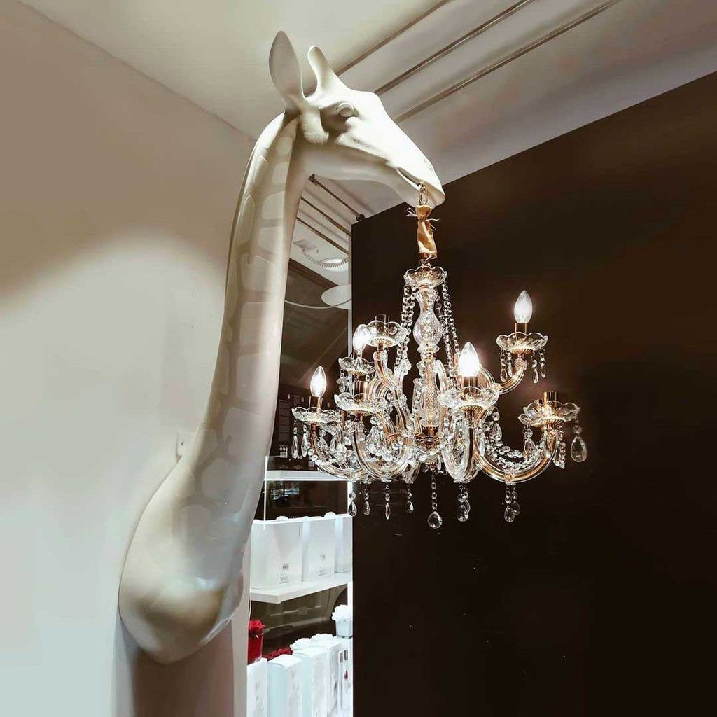 Qeeboo Giraffe in der Liebe Wandlampe H 1.73 m, weiß