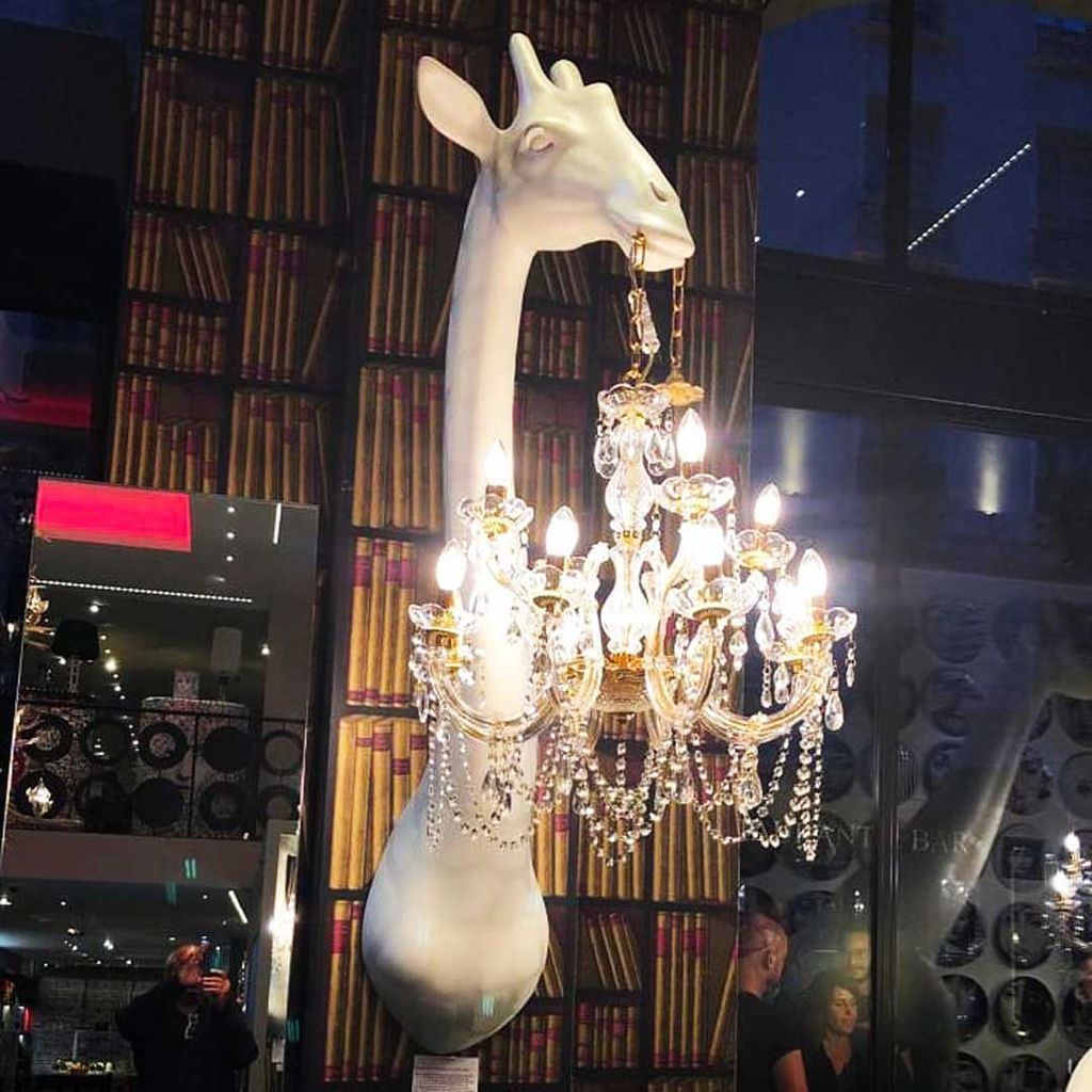 Qeeboo Giraffe in der Liebe Wandlampe H 1.73 m, weiß