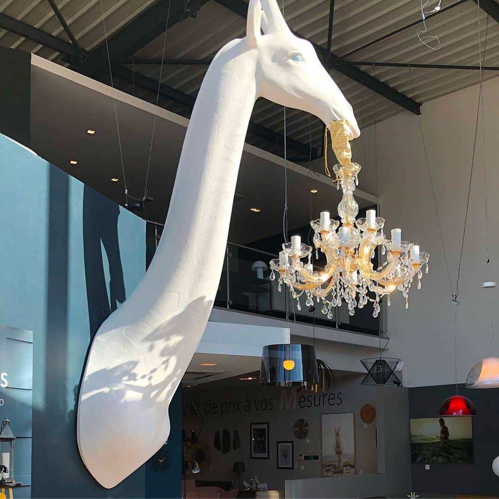 Qeeboo Giraffe in der Liebe Wandlampe H 1.73 m, weiß