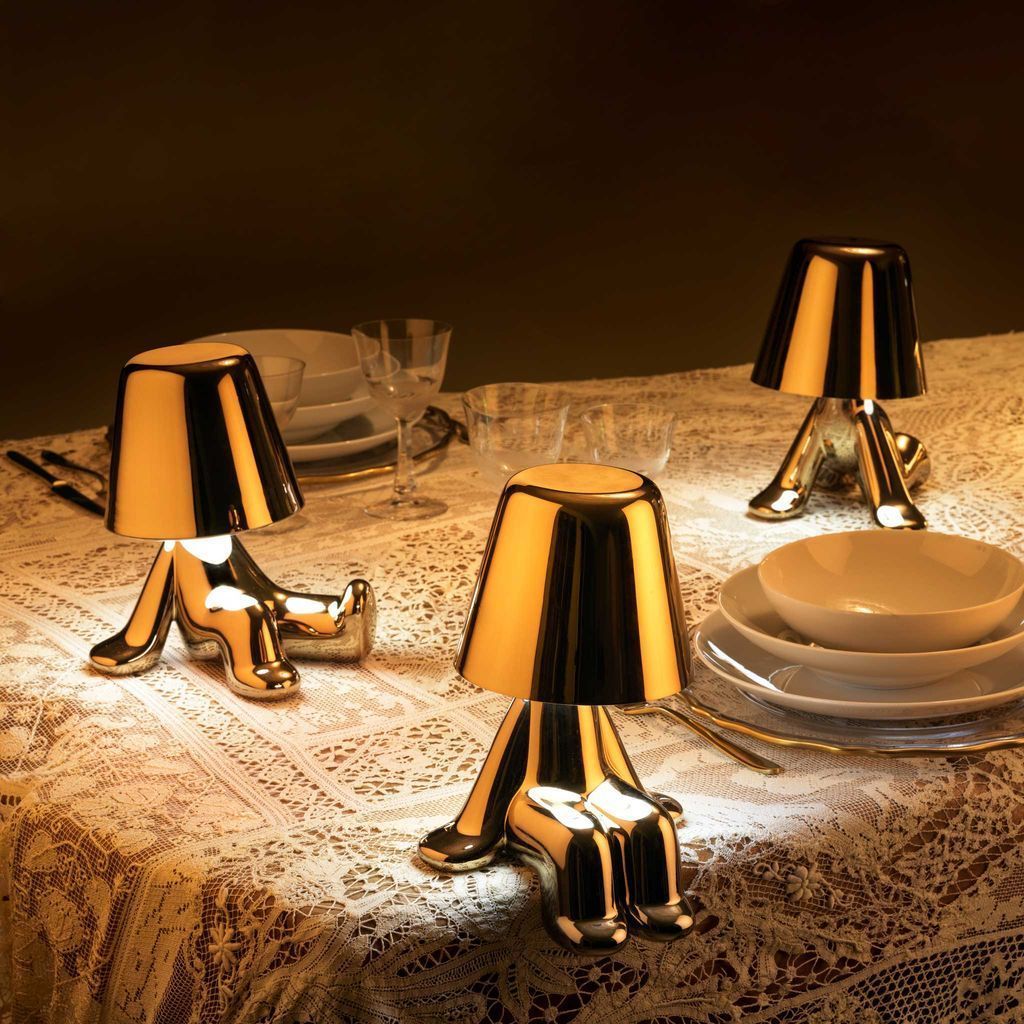 Qeeboo Golden Brothers Table Lamp af Stefano Giovannoni, Bob