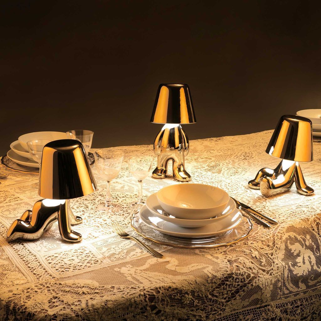 Qeeboo Golden Brothers Table Lamp By Stefano Giovannoni, Joe