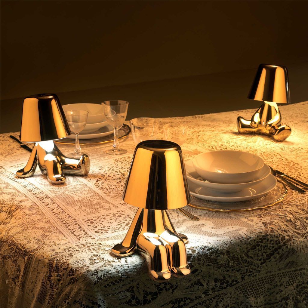 Qeeboo Golden Brothers Table Lamp By Stefano Giovannoni, Joe