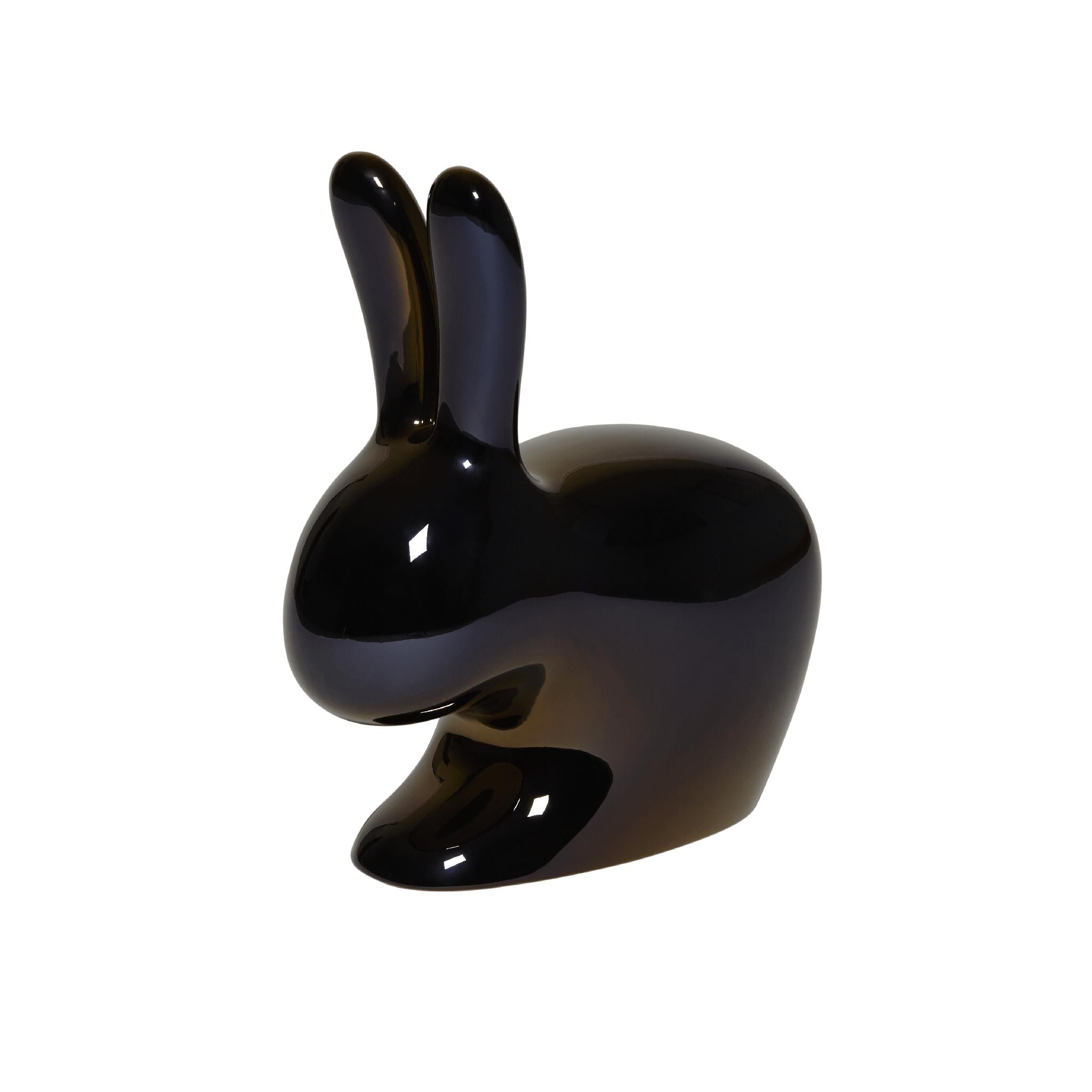 Qeeboo Bunny Chair Metal Finish, Black Pearl