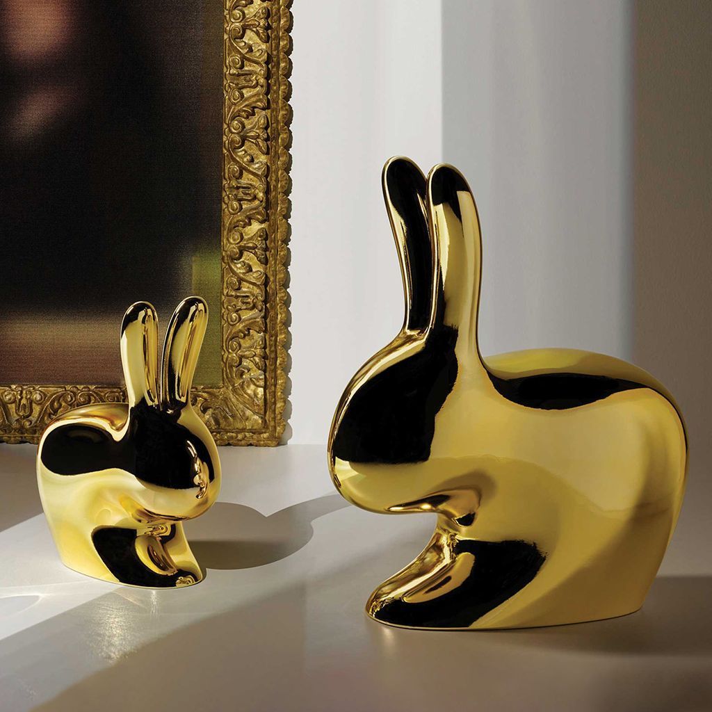 Qeeboo Bunny Stol Metal Finish, Black Pearl