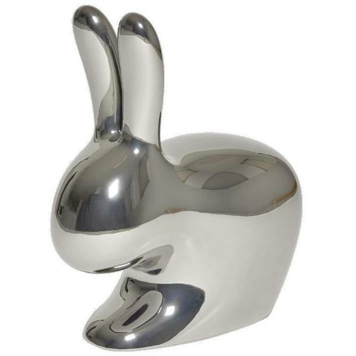 Finition métallique de chaise de lapin QEEEOO, argent