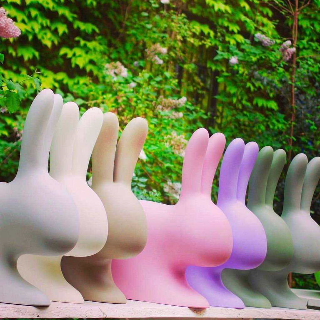 Qeeboo Bunny Chair de Stefano Giovannoni, gris claro