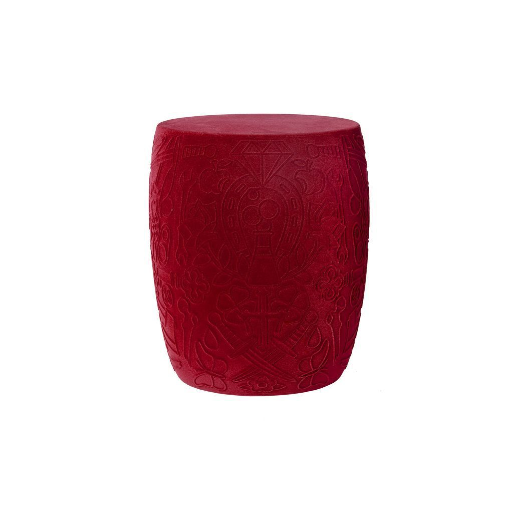 Qeeboo México silla/mesa de terciopelo de mesa lateral, rojo