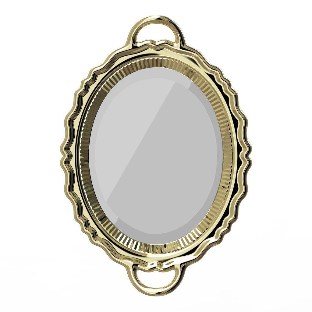 Plateau QEEOOO Miroir Miroir Finition Metal 110x76,5 cm, or