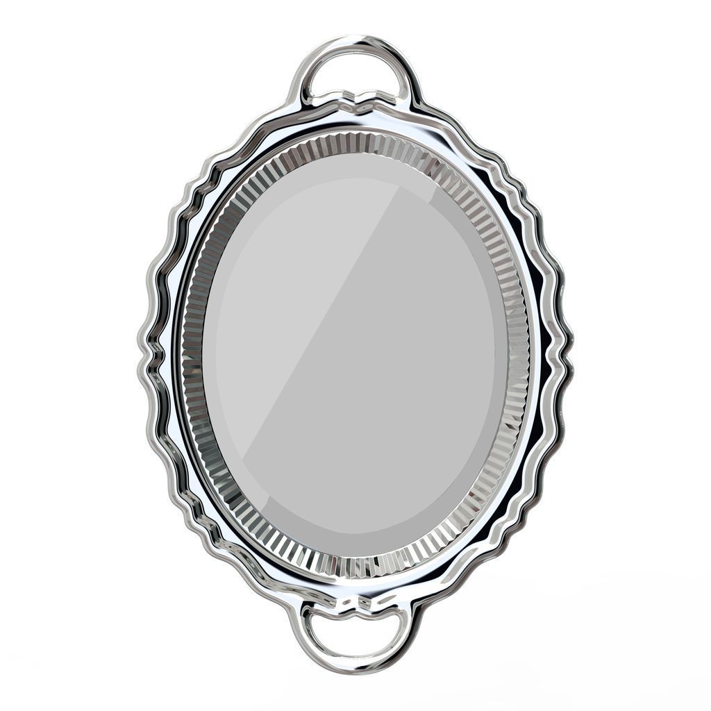 Plateau QEEOOO Miroir Miroir Finition Metal 110x76,5 cm, Silver