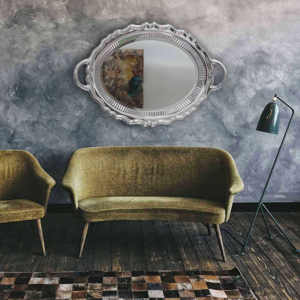 Plateau QEEOOO Miroir Miroir Finition Metal 110x76,5 cm, Silver