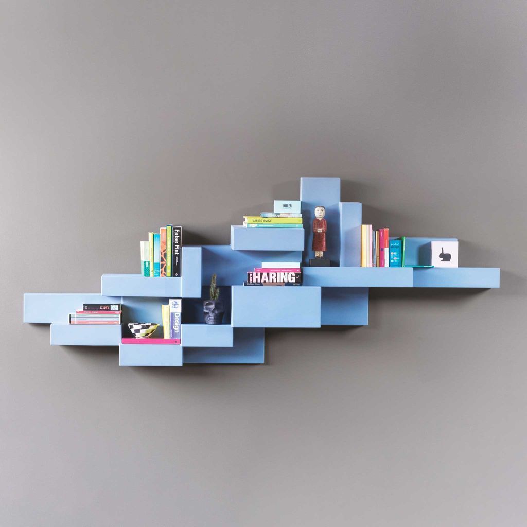 Qeeboo Primitive Bookcase de Studio Nucleo, Blue Avio