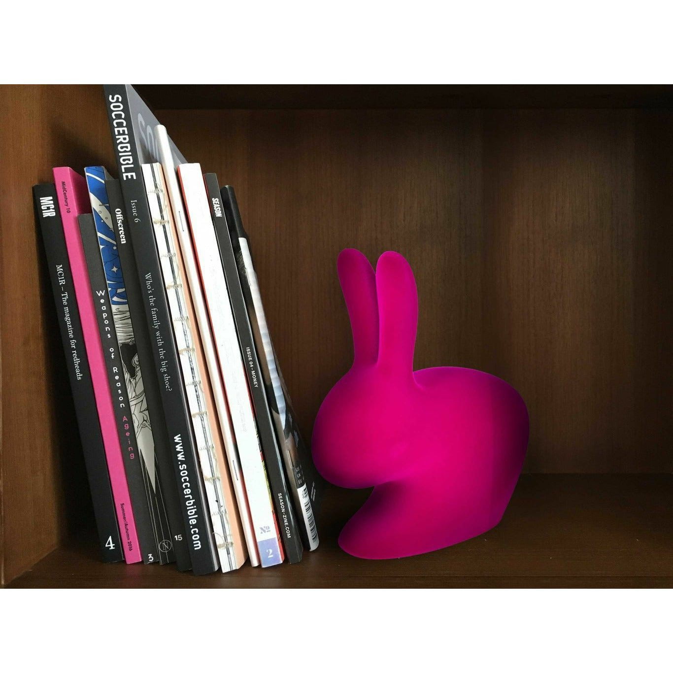 Qeeboo Rabbit Velvet Bookend Xs, Red