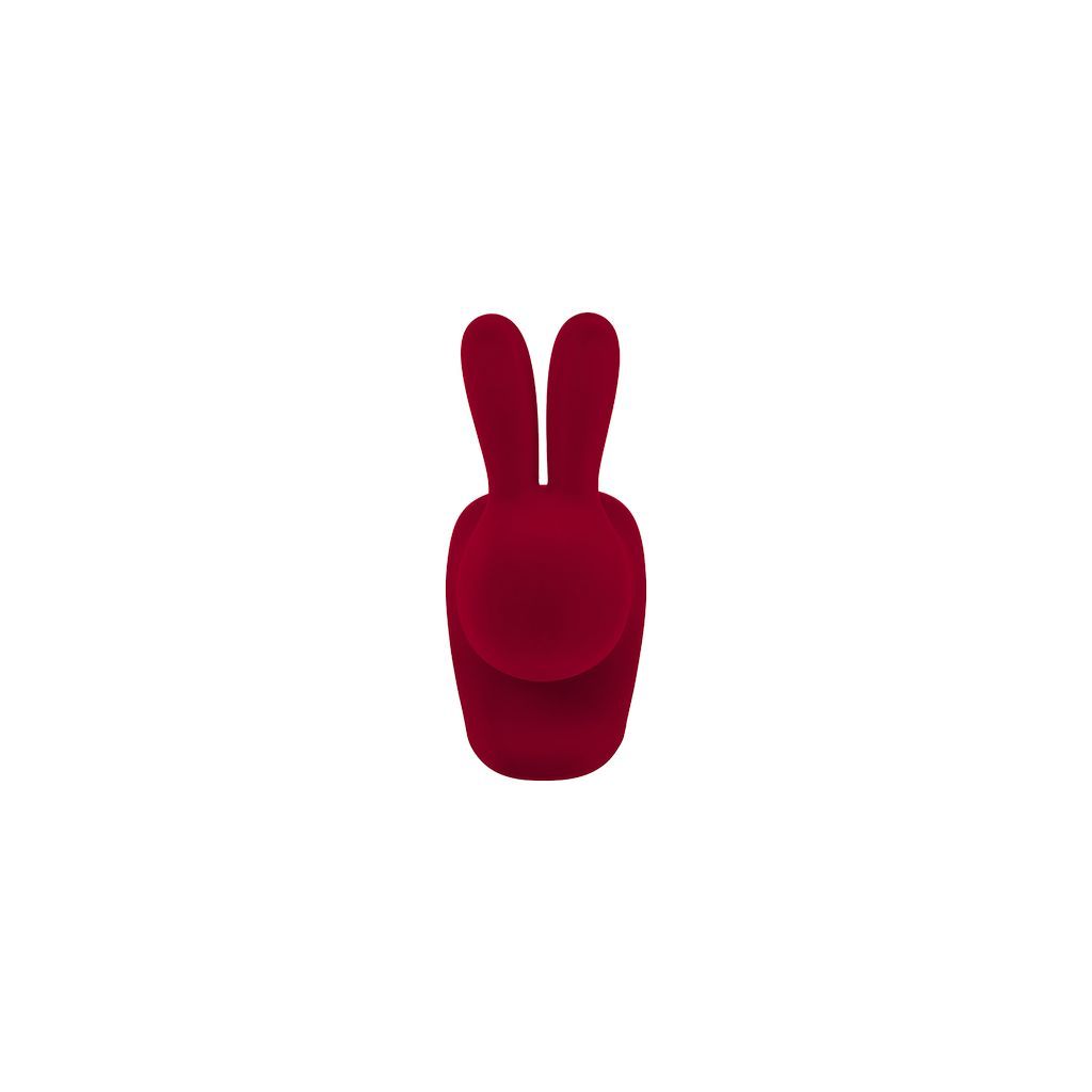 Qeeboo Rabbit Velvet Bookend XS, Red