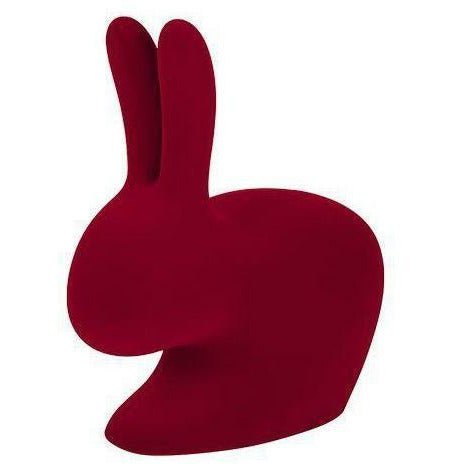 Qeeboo Rabbit Velvet Bookend XS, Red