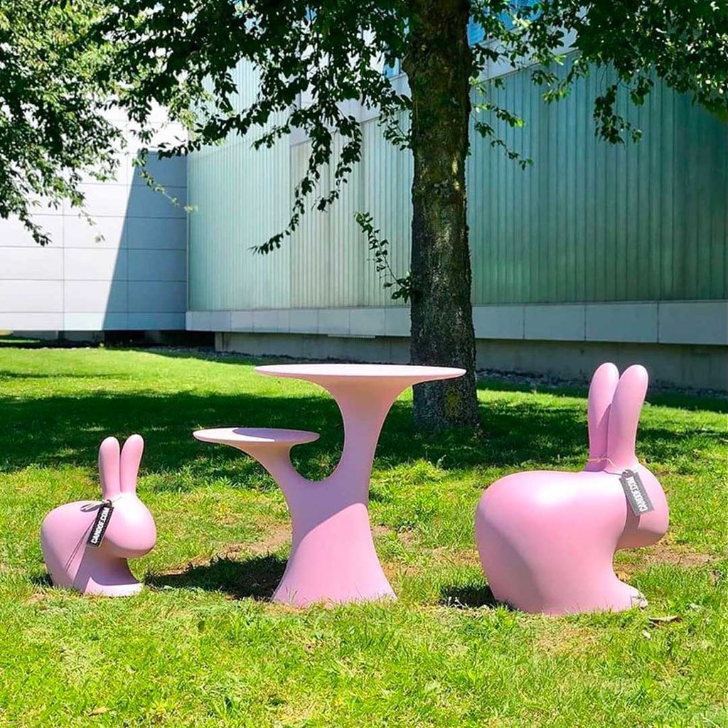 Qeeboo Rabbit Tree Table By Stefano Giovannoni, Grey