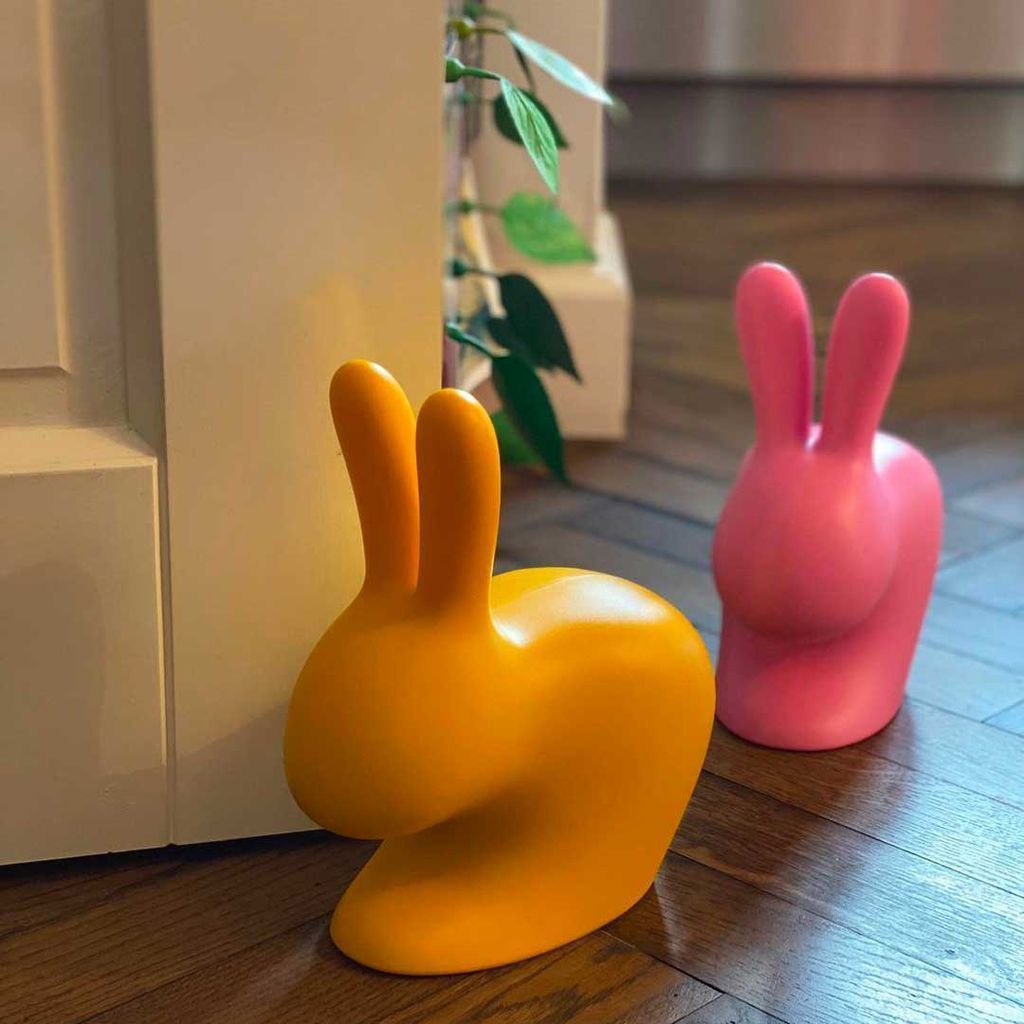 Qeeboo Rabbit Doorstop XS, gul