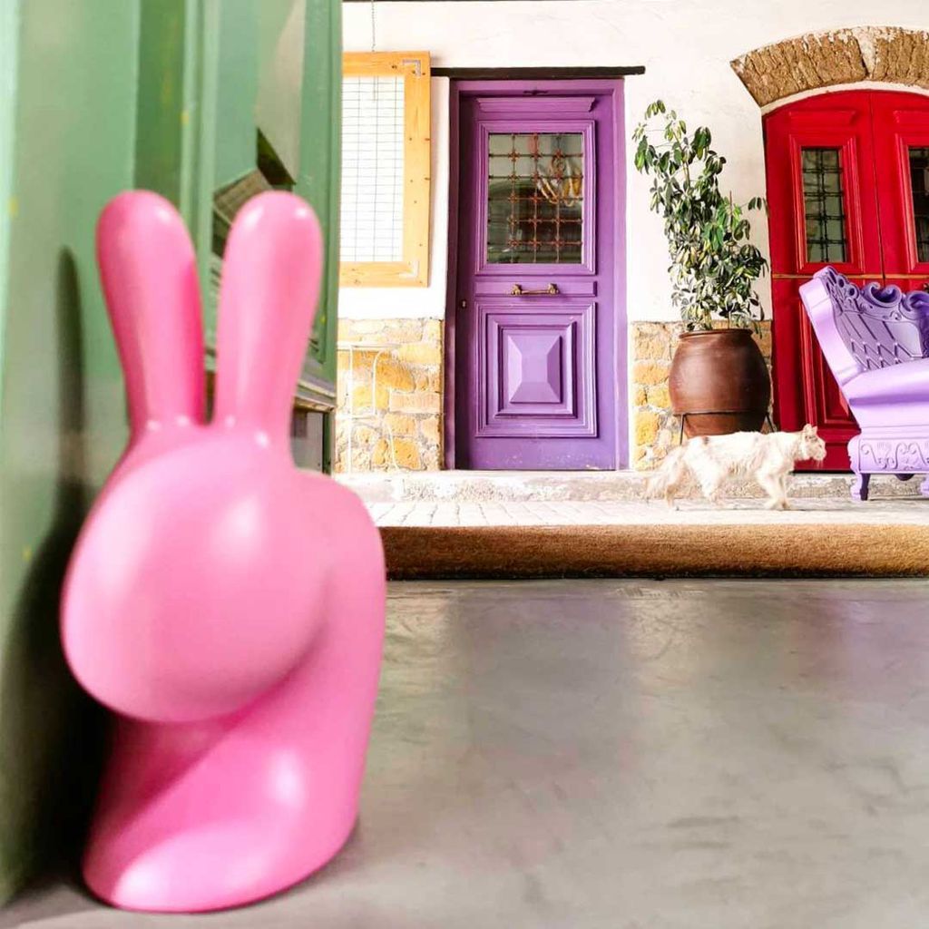 Qeeboo Rabbit Doorstop XS, azul claro