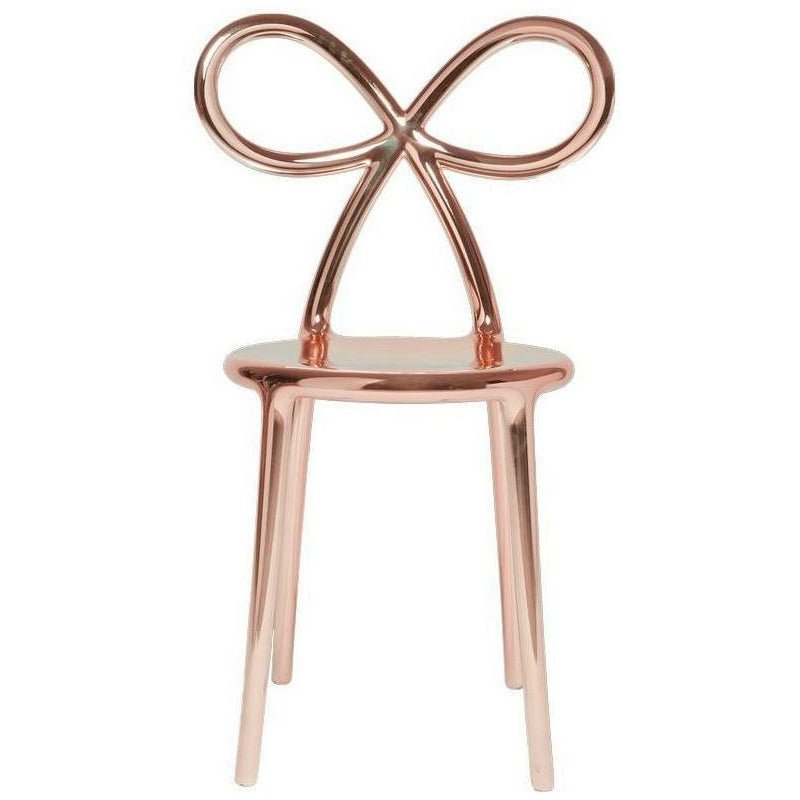 Qeeboo Ribbon Stol Metal Finish av Nika Zupanc, Pink Gold