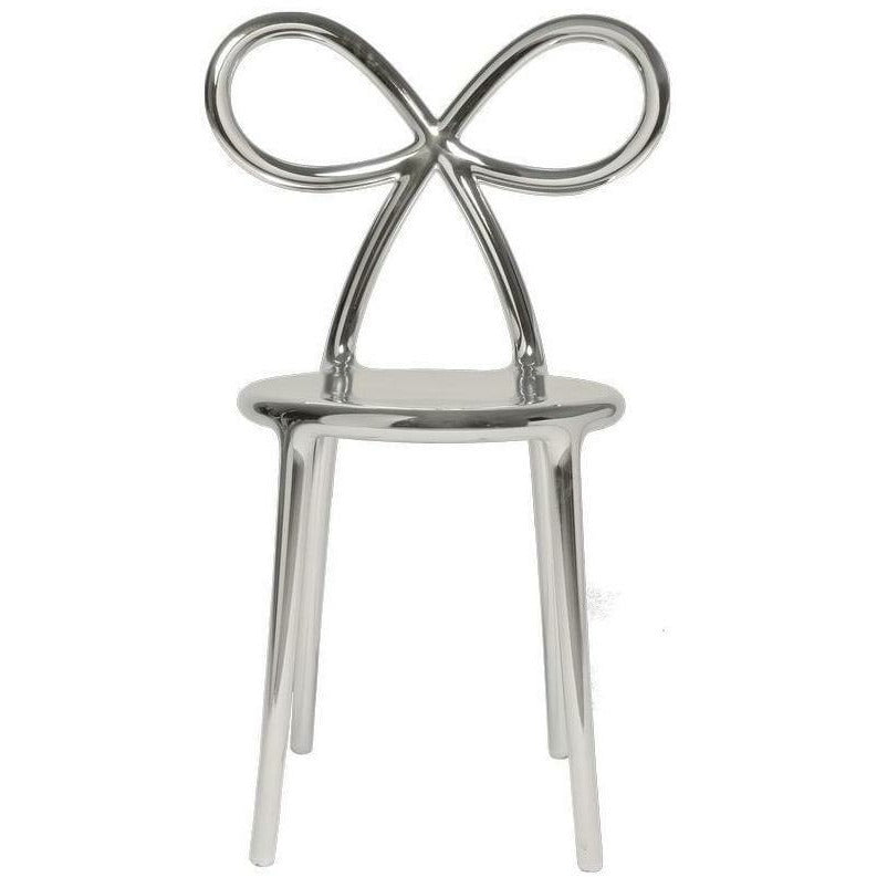 Qeeboo Ribbon silla de metal acabado de Nika Zupanc, plata