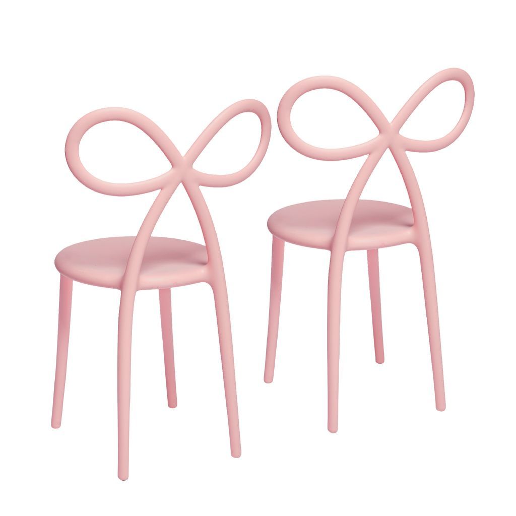 Chaise de ruban Qeeoo par Nika Zupanc Set de 2, rose