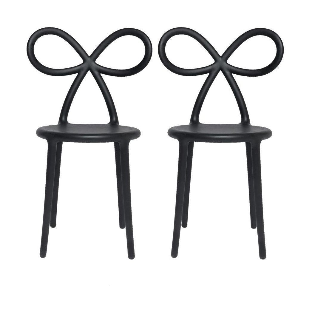 Qeeboo Ribbon Chair By Nika Zupanc Set Of 2, Black