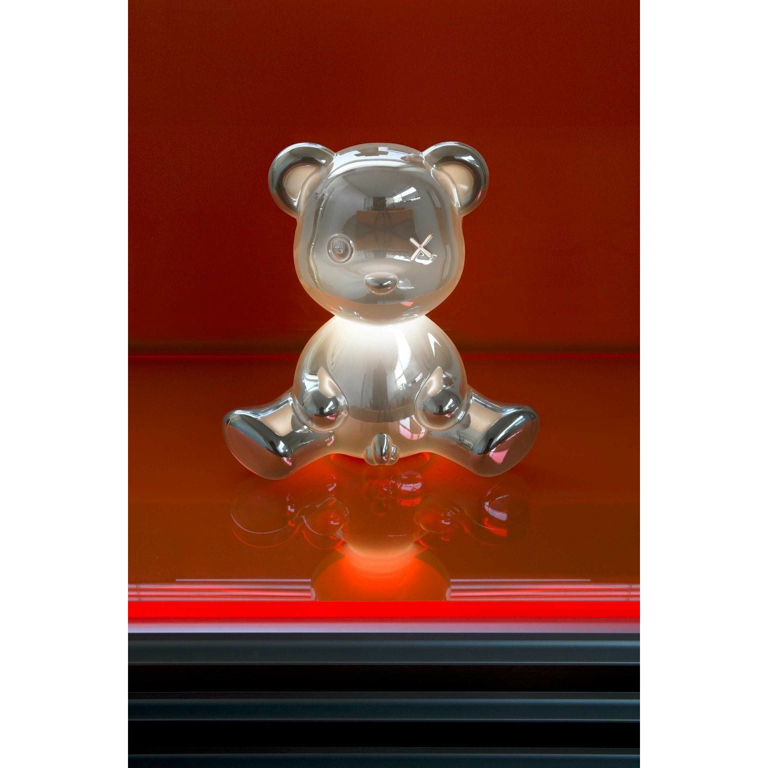 Lampe de table de garçon en peluche en peluche avec finition en métal de câble, argent