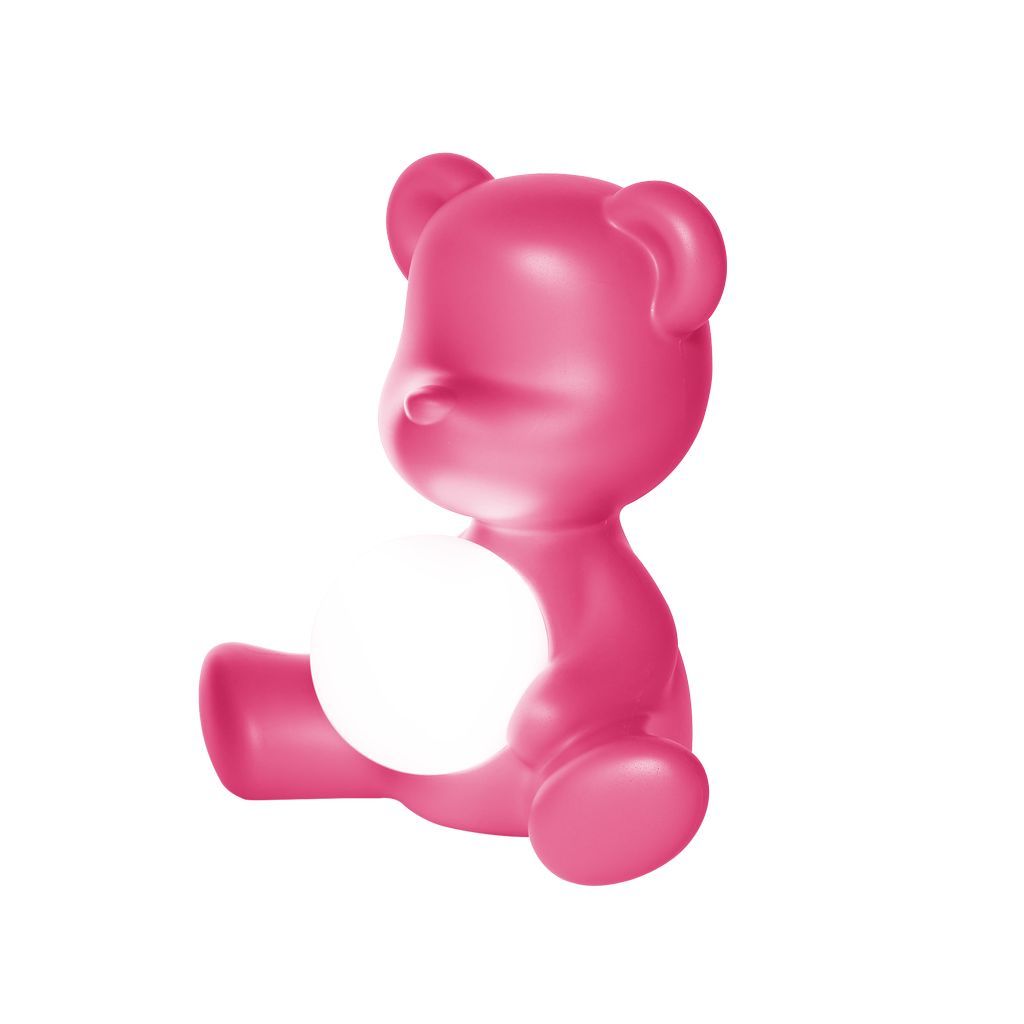 Qeeboo Teddy Girl LED wiederaufladbare Tischlampe, Fuxia