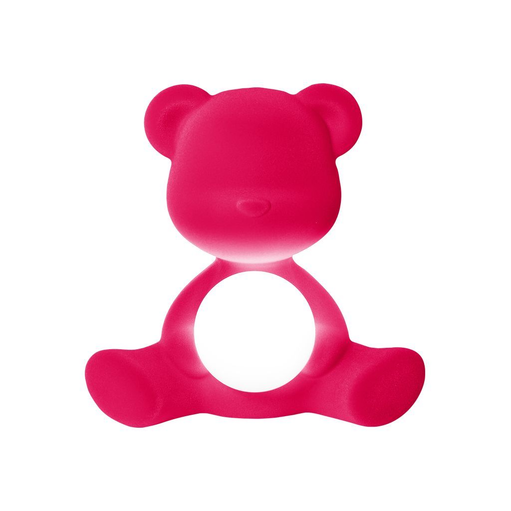 Qeeboo Teddy Girl førte genopladelig bordlampe fløjl finish, Fuxia